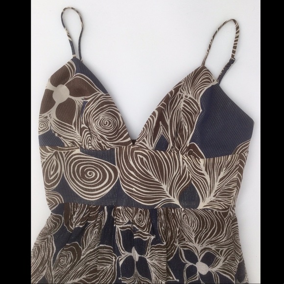 Trina Turk summer fall size 6 Fitted Brown & Blue Dressy Dress - Picture 9 of 11